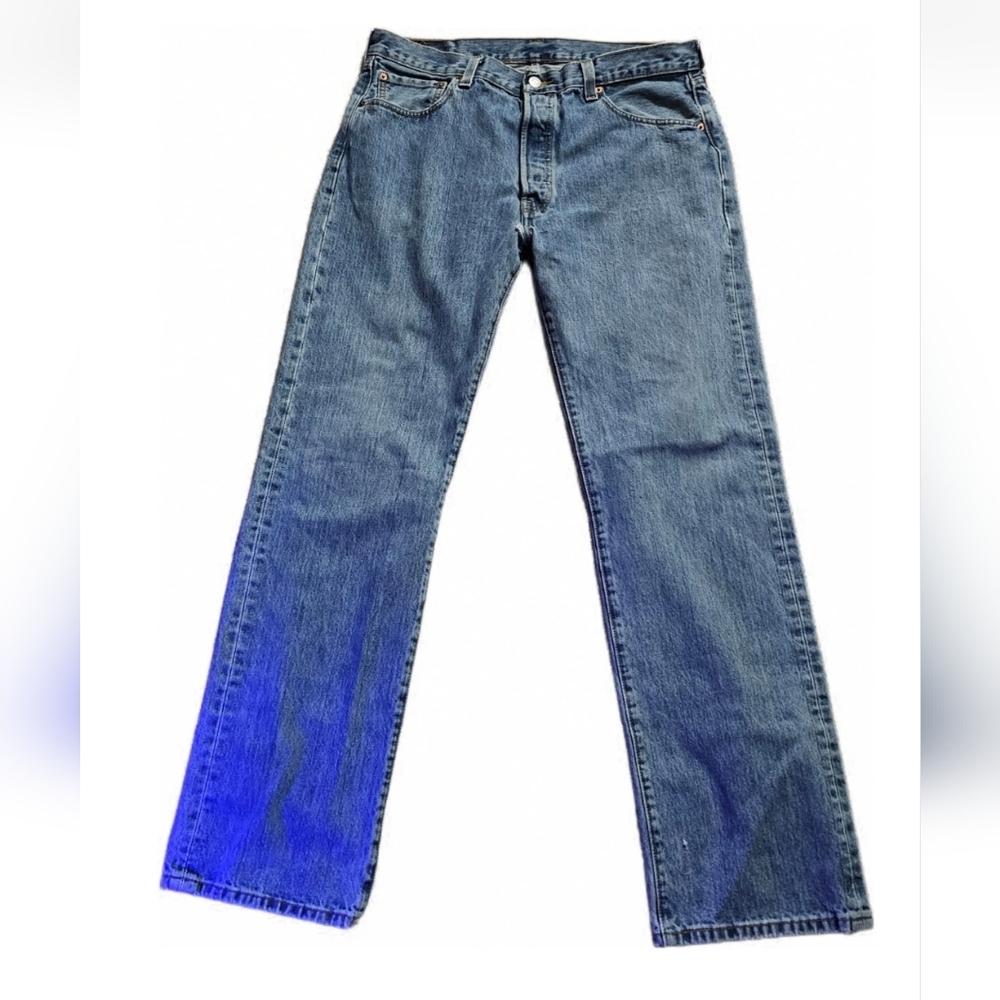 Levis 501 Jeans Vintage Y2k Button Fly Mens 34x30 Blue Stone Wash Grunge